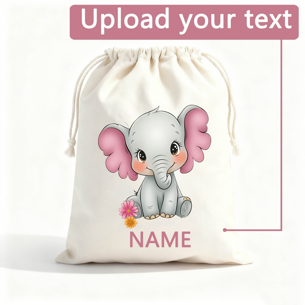Baby Clothing Elephant - Мешочек на шнурке с индивидуальным именем