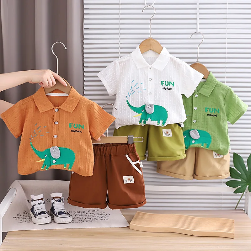 Baby Clothing Elephant - Летний комплект для мальчиков 2026: 2