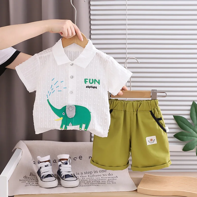 Летний комплект для мальчиков  – обзор и цена Baby Clothing Elephant