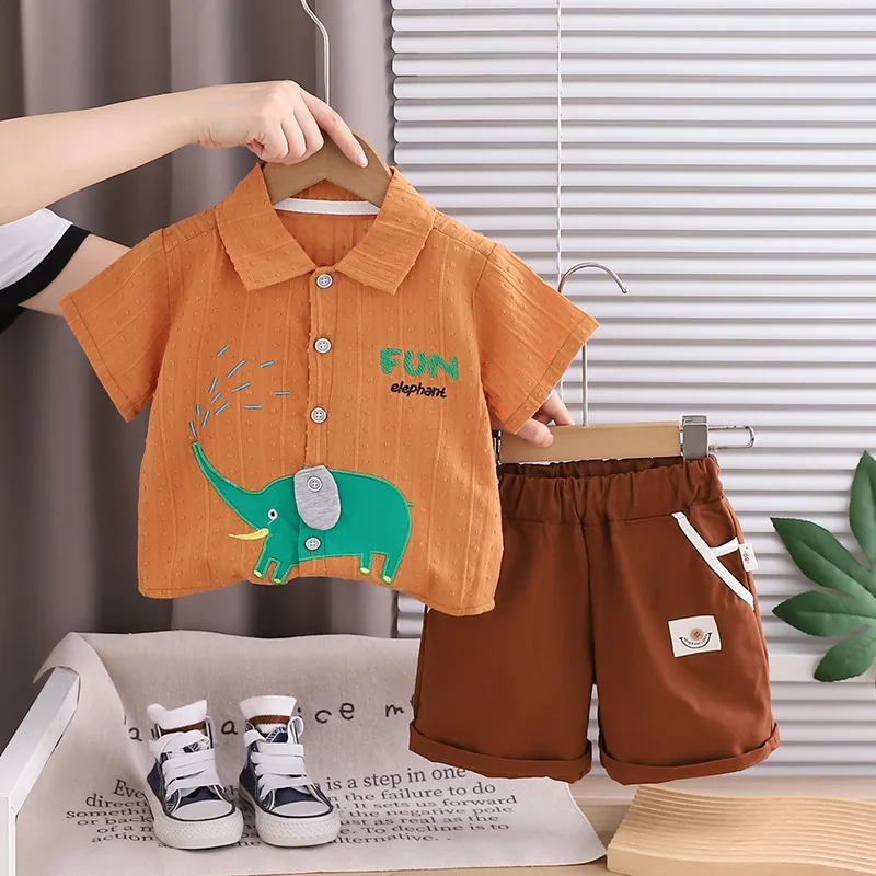 Летний комплект для мальчиков  – обзор и цена Baby Clothing Elephant